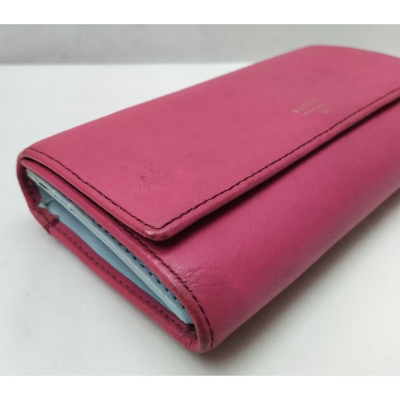 Fossil Pink Leather Credit Card ID Window Trifold Wallet - Picture 7 of 16